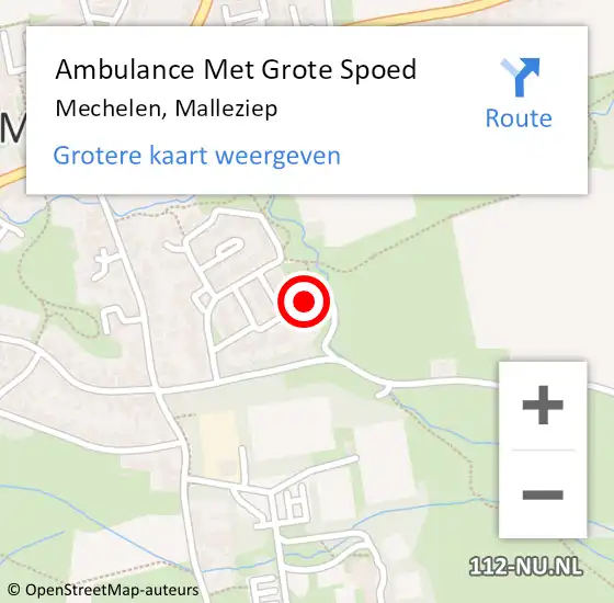 Locatie op kaart van de 112 melding: Ambulance Met Grote Spoed Naar Mechelen, Malleziep op 1 november 2014 19:34