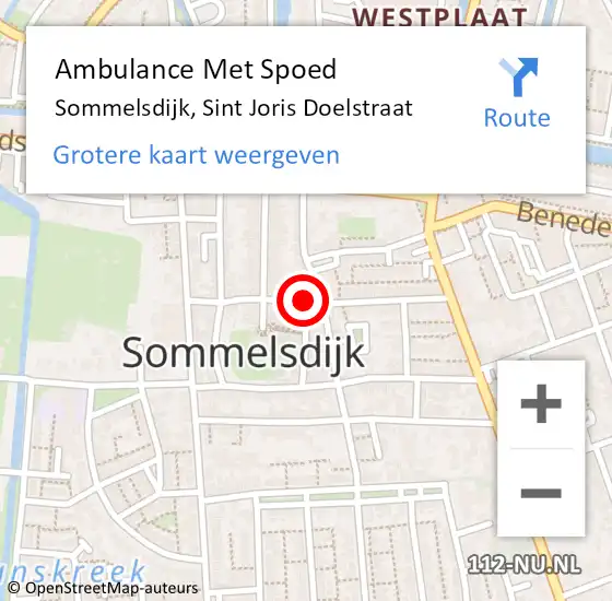 Locatie op kaart van de 112 melding: Ambulance Met Spoed Naar Sommelsdijk, Sint Joris Doelstraat op 4 januari 2025 17:11