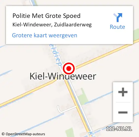 Locatie op kaart van de 112 melding: Politie Met Grote Spoed Naar Kiel-Windeweer, Zuidlaarderweg op 4 januari 2025 17:46