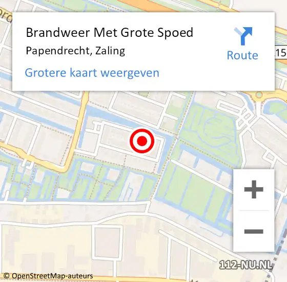 Locatie op kaart van de 112 melding: Brandweer Met Grote Spoed Naar Papendrecht, Zaling op 4 januari 2025 17:46