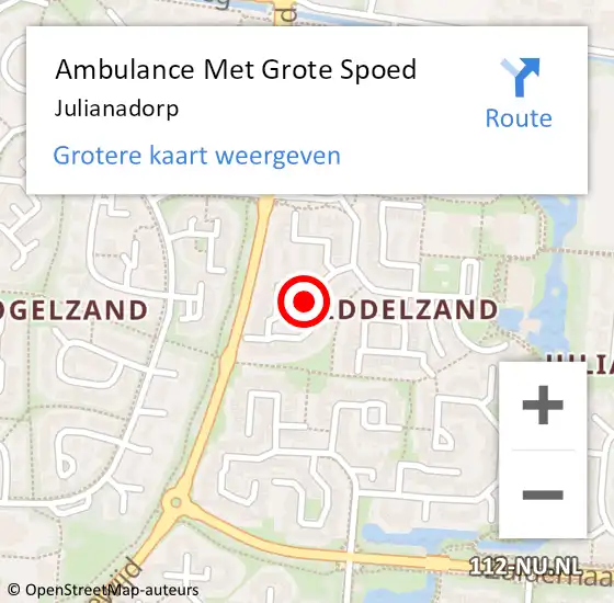 Locatie op kaart van de 112 melding: Ambulance Met Grote Spoed Naar Julianadorp op 4 januari 2025 18:24