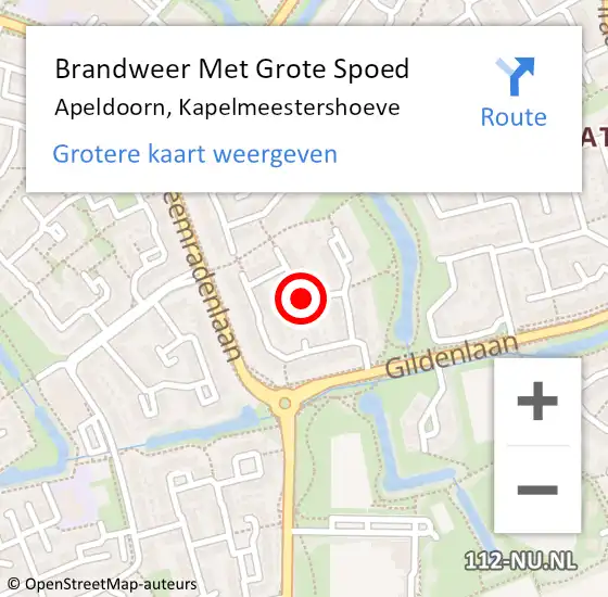 Locatie op kaart van de 112 melding: Brandweer Met Grote Spoed Naar Apeldoorn, Kapelmeestershoeve op 1 november 2014 19:54