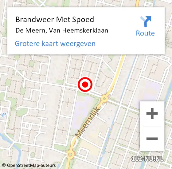 Locatie op kaart van de 112 melding: Brandweer Met Spoed Naar De Meern, Van Heemskerklaan op 4 januari 2025 20:45