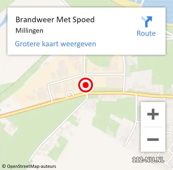 Locatie op kaart van de 112 melding: Brandweer Met Spoed Naar Millingen aan de Rijn op 4 januari 2025 21:21