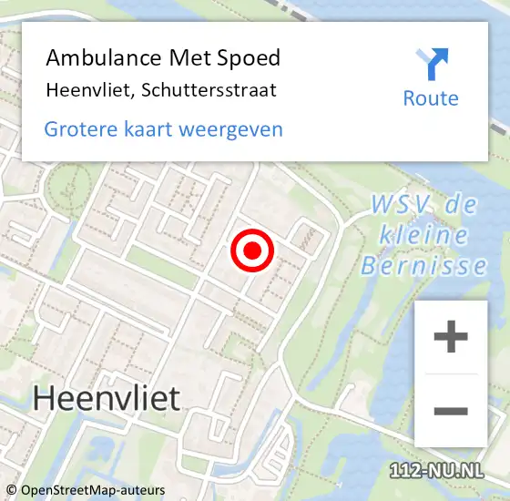 Locatie op kaart van de 112 melding: Ambulance Met Spoed Naar Heenvliet, Schuttersstraat op 4 januari 2025 22:09