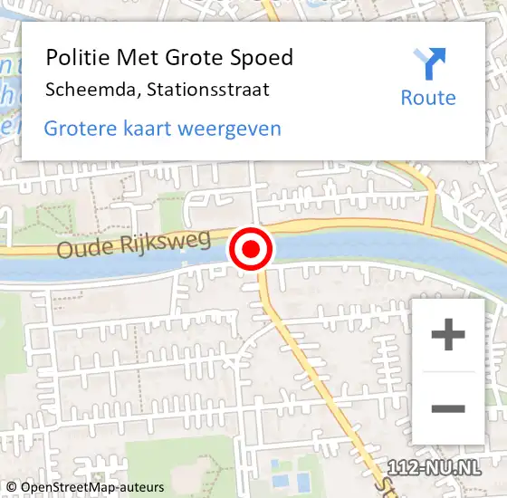 Locatie op kaart van de 112 melding: Politie Met Grote Spoed Naar Scheemda, Stationsstraat op 4 januari 2025 23:17