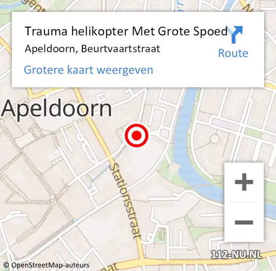 Locatie op kaart van de 112 melding: Trauma helikopter Met Grote Spoed Naar Apeldoorn, Beurtvaartstraat op 5 januari 2025 00:43