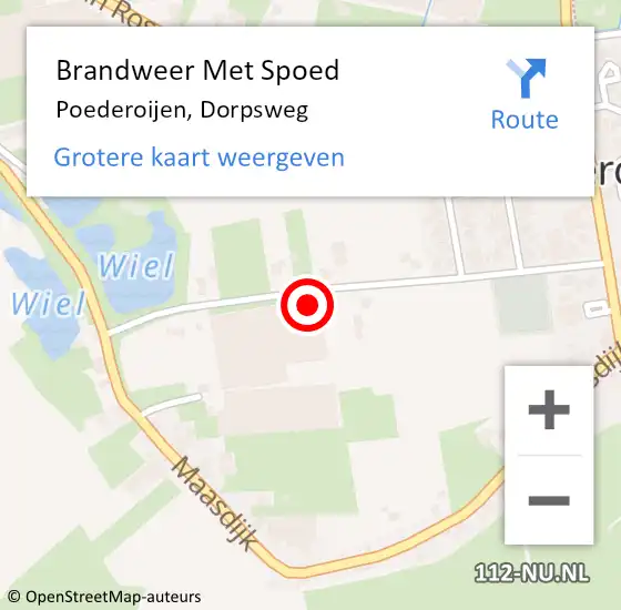 Locatie op kaart van de 112 melding: Brandweer Met Spoed Naar Poederoijen, Dorpsweg op 5 januari 2025 00:48