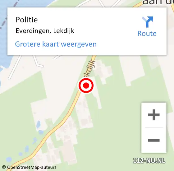 Locatie op kaart van de 112 melding: Politie Everdingen, Lekdijk op 5 januari 2025 04:08