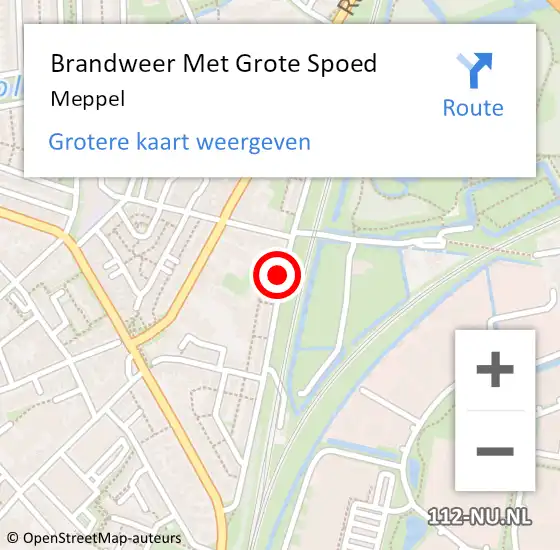 Locatie op kaart van de 112 melding: Brandweer Met Grote Spoed Naar Meppel op 5 januari 2025 04:16