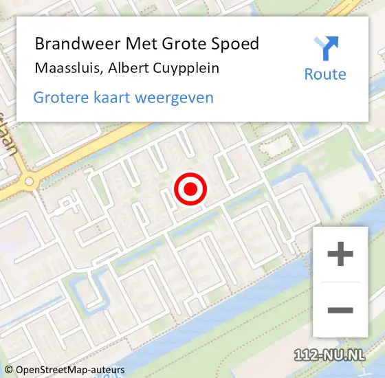 Locatie op kaart van de 112 melding: Brandweer Met Grote Spoed Naar Maassluis, Albert Cuypplein op 5 januari 2025 09:43