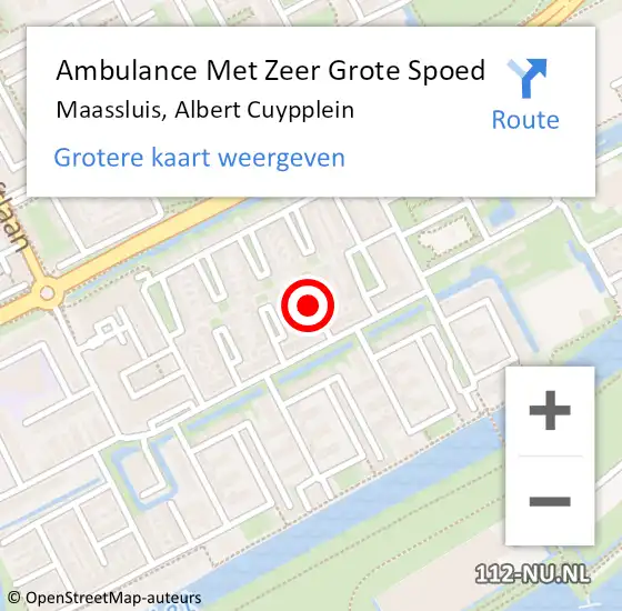 Locatie op kaart van de 112 melding: Ambulance Met Zeer Grote Spoed Naar Maassluis, Albert Cuypplein op 5 januari 2025 09:44