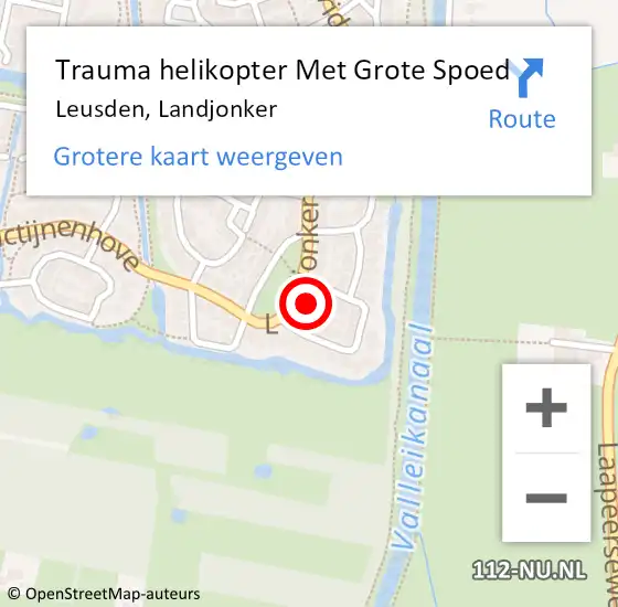 Locatie op kaart van de 112 melding: Trauma helikopter Met Grote Spoed Naar Leusden, Landjonker op 5 januari 2025 12:05