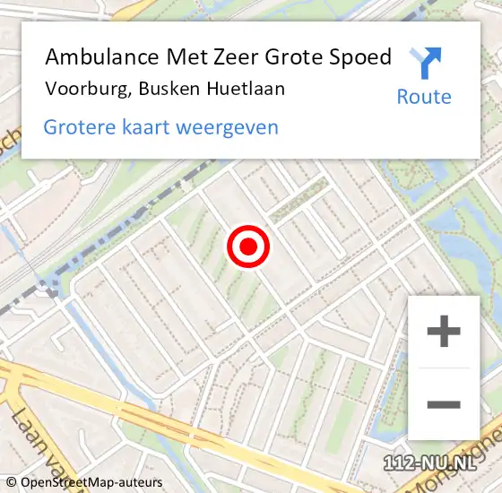 Locatie op kaart van de 112 melding: Ambulance Met Zeer Grote Spoed Naar Voorburg, Busken Huetlaan op 5 januari 2025 13:29