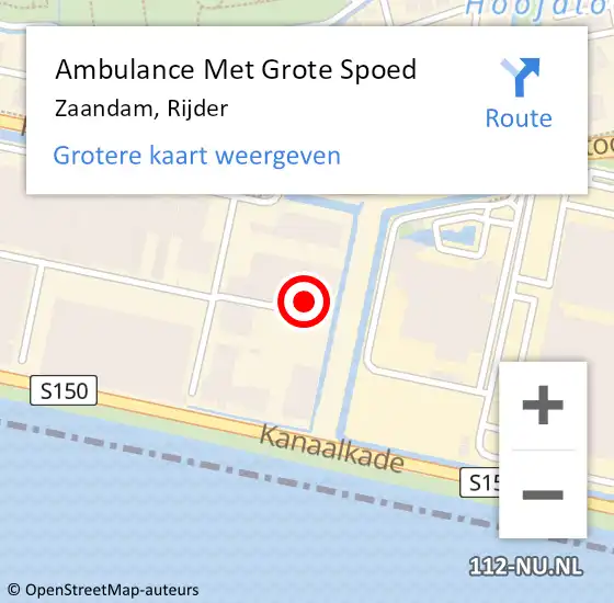 Locatie op kaart van de 112 melding: Ambulance Met Grote Spoed Naar Zaandam, Rijder op 5 januari 2025 13:43