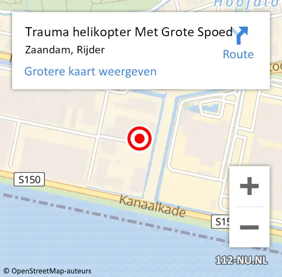 Locatie op kaart van de 112 melding: Trauma helikopter Met Grote Spoed Naar Zaandam, Rijder op 5 januari 2025 13:45