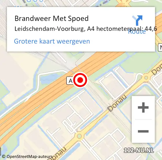 Locatie op kaart van de 112 melding: Brandweer Met Spoed Naar Leidschendam-Voorburg, A4 hectometerpaal: 44,6 op 5 januari 2025 14:01