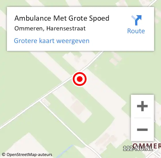 Locatie op kaart van de 112 melding: Ambulance Met Grote Spoed Naar Ommeren, Harensestraat op 1 november 2014 21:38