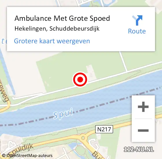 Locatie op kaart van de 112 melding: Ambulance Met Grote Spoed Naar Hekelingen, Schuddebeursdijk op 5 januari 2025 15:51