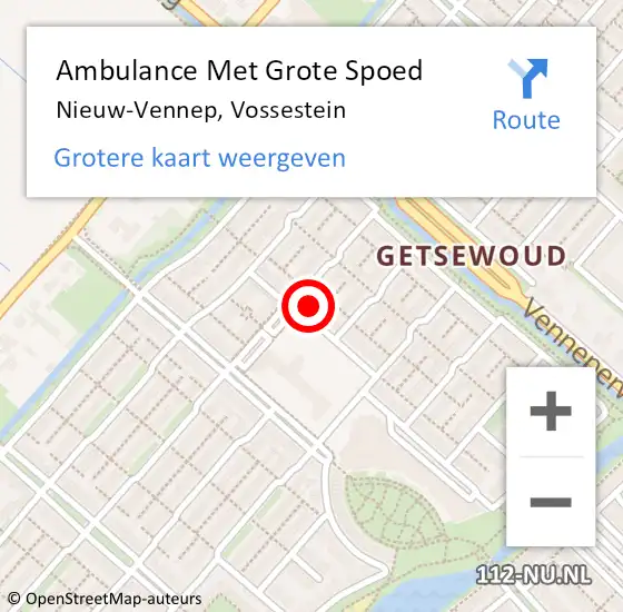 Locatie op kaart van de 112 melding: Ambulance Met Grote Spoed Naar Nieuw-Vennep, Vossestein op 5 januari 2025 17:21