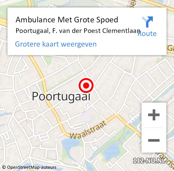 Locatie op kaart van de 112 melding: Ambulance Met Grote Spoed Naar Poortugaal, F. van der Poest Clementlaan op 5 januari 2025 17:46