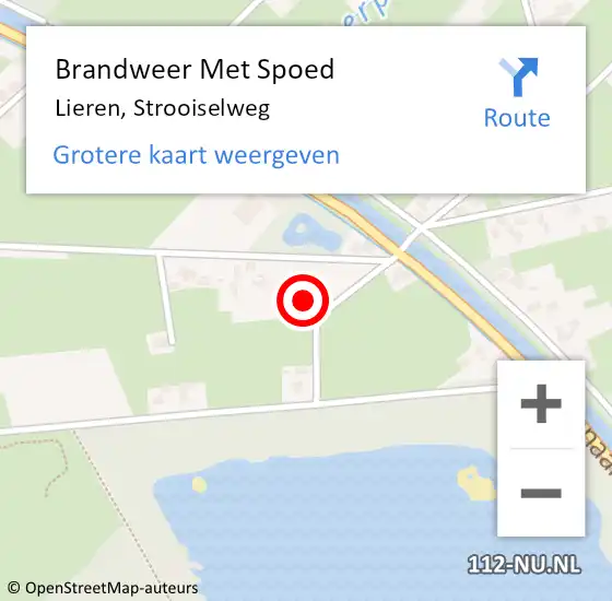 Locatie op kaart van de 112 melding: Brandweer Met Spoed Naar Lieren, Strooiselweg op 5 januari 2025 20:03