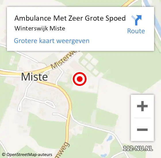 Locatie op kaart van de 112 melding: Ambulance Met Zeer Grote Spoed Naar Winterswijk Miste op 6 januari 2025 00:41