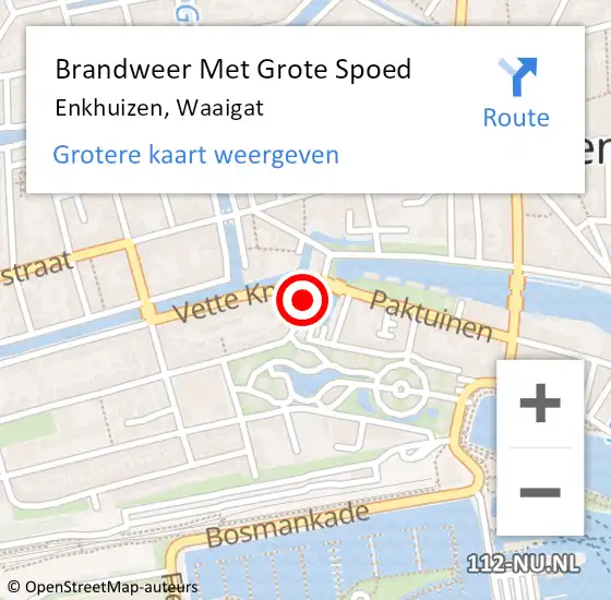 Locatie op kaart van de 112 melding: Brandweer Met Grote Spoed Naar Enkhuizen, Waaigat op 6 januari 2025 03:46