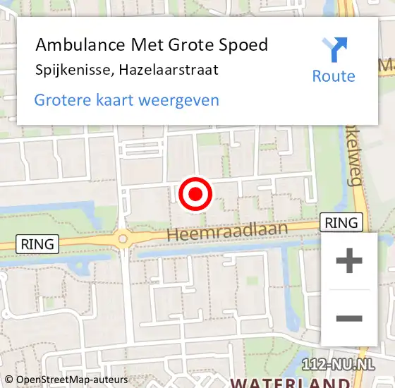 Locatie op kaart van de 112 melding: Ambulance Met Grote Spoed Naar Spijkenisse, Hazelaarstraat op 6 januari 2025 07:25