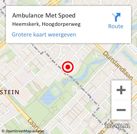 Locatie op kaart van de 112 melding: Ambulance Met Spoed Naar Heemskerk, Hoogdorperweg op 6 januari 2025 07:32