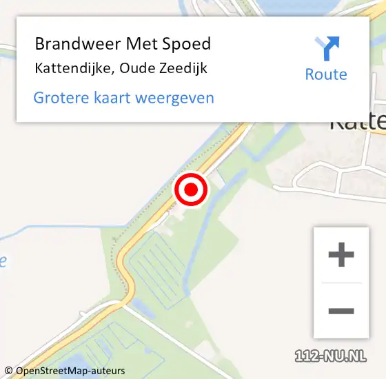 Locatie op kaart van de 112 melding: Brandweer Met Spoed Naar Kattendijke, Oude Zeedijk op 1 november 2014 23:31