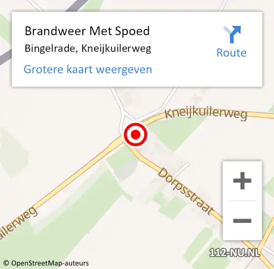 Locatie op kaart van de 112 melding: Brandweer Met Spoed Naar Bingelrade, Kneijkuilerweg op 6 januari 2025 09:48