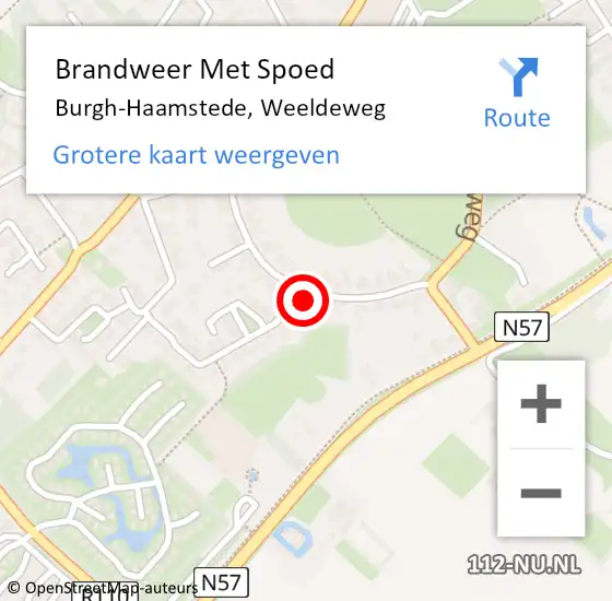 Locatie op kaart van de 112 melding: Brandweer Met Spoed Naar Burgh-Haamstede, Weeldeweg op 6 januari 2025 09:57