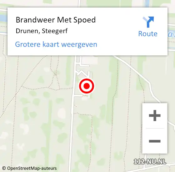 Locatie op kaart van de 112 melding: Brandweer Met Spoed Naar Drunen, Steegerf op 6 januari 2025 10:00