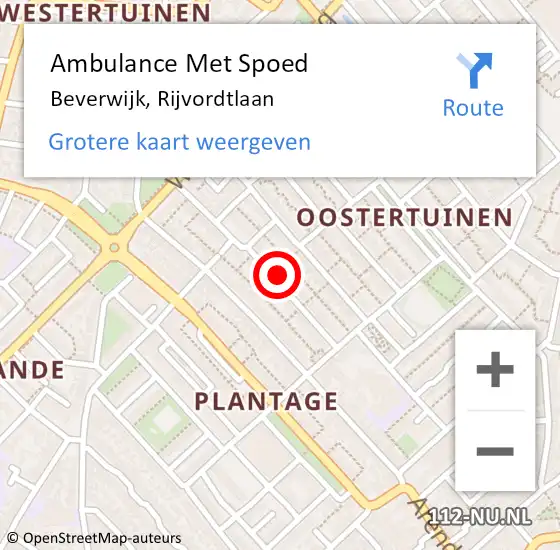 Locatie op kaart van de 112 melding: Ambulance Met Spoed Naar Beverwijk, Rijvordtlaan op 6 januari 2025 10:05