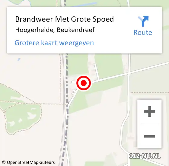 Locatie op kaart van de 112 melding: Brandweer Met Grote Spoed Naar Hoogerheide, Beukendreef op 6 januari 2025 12:46