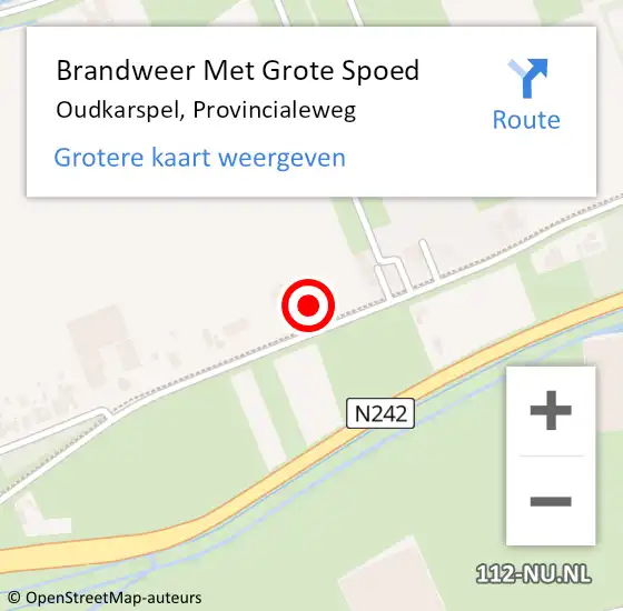 Locatie op kaart van de 112 melding: Brandweer Met Grote Spoed Naar Oudkarspel, Provincialeweg op 6 januari 2025 12:53