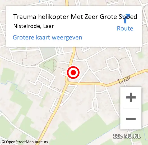 Locatie op kaart van de 112 melding: Trauma helikopter Met Zeer Grote Spoed Naar Nistelrode, Laar op 6 januari 2025 13:27