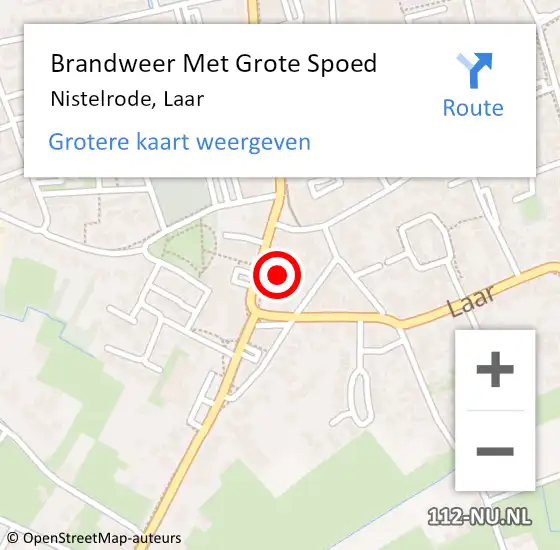 Locatie op kaart van de 112 melding: Brandweer Met Grote Spoed Naar Nistelrode, Laar op 6 januari 2025 13:30