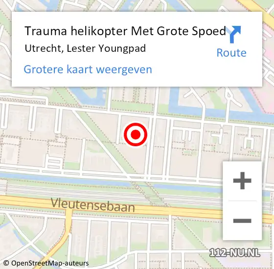 Locatie op kaart van de 112 melding: Trauma helikopter Met Grote Spoed Naar Utrecht, Lester Youngpad op 6 januari 2025 14:01