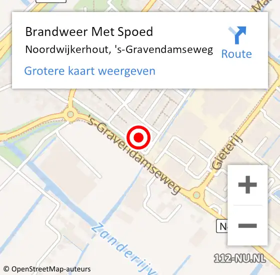 Locatie op kaart van de 112 melding: Brandweer Met Spoed Naar Noordwijkerhout, 's-Gravendamseweg op 6 januari 2025 14:16