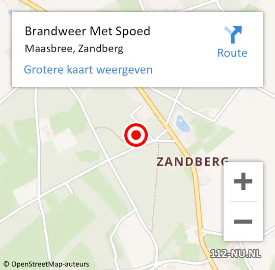 Locatie op kaart van de 112 melding: Brandweer Met Spoed Naar Maasbree, Zandberg op 6 januari 2025 14:24