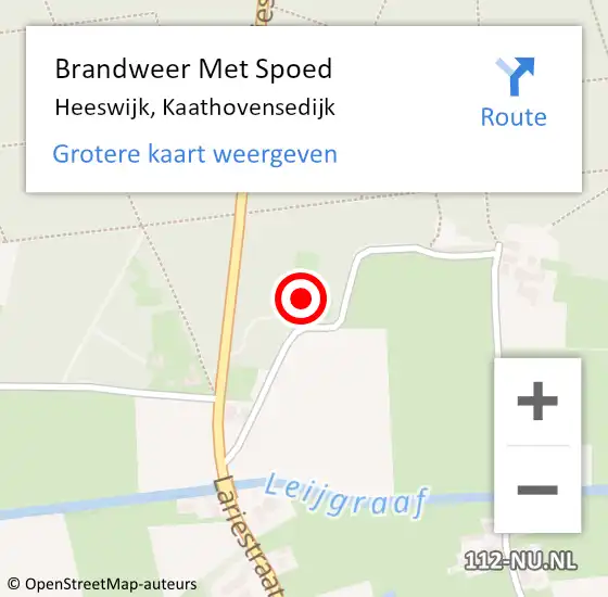 Locatie op kaart van de 112 melding: Brandweer Met Spoed Naar Heeswijk, Kaathovensedijk op 6 januari 2025 14:28