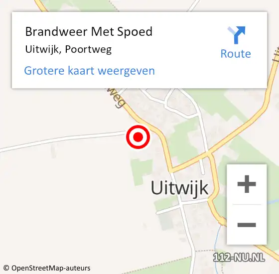 Locatie op kaart van de 112 melding: Brandweer Met Spoed Naar Uitwijk, Poortweg op 6 januari 2025 14:29