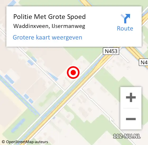 Locatie op kaart van de 112 melding: Politie Met Grote Spoed Naar Waddinxveen, IJsermanweg op 6 januari 2025 14:48