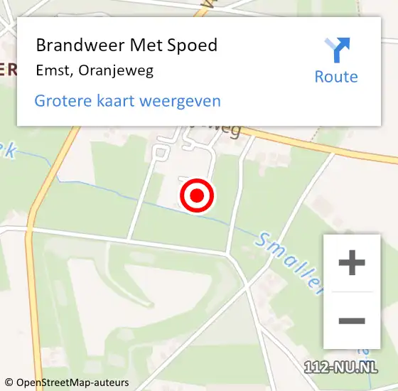 Locatie op kaart van de 112 melding: Brandweer Met Spoed Naar Emst, Oranjeweg op 6 januari 2025 15:12