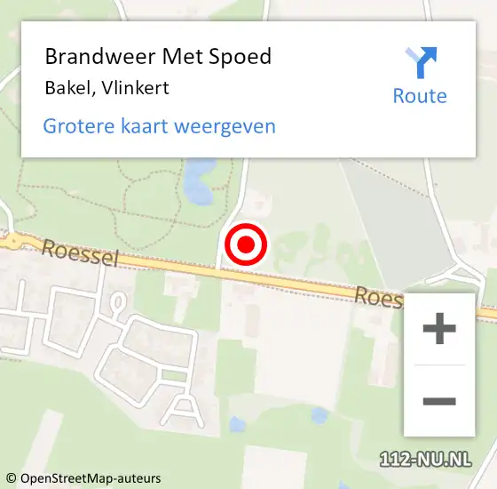 Locatie op kaart van de 112 melding: Brandweer Met Spoed Naar Bakel, Vlinkert op 6 januari 2025 15:37