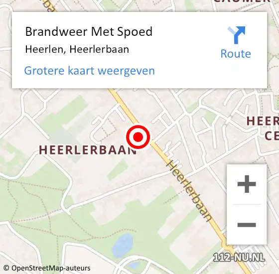 Locatie op kaart van de 112 melding: Brandweer Met Spoed Naar Heerlen, Heerlerbaan op 6 januari 2025 15:38