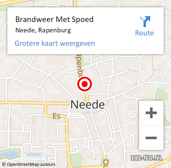 Locatie op kaart van de 112 melding: Brandweer Met Spoed Naar Neede, Rapenburg op 6 januari 2025 15:53