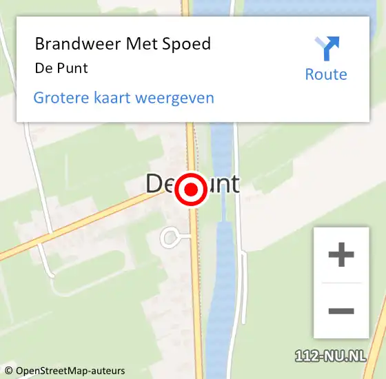 Locatie op kaart van de 112 melding: Brandweer Met Spoed Naar De Punt op 6 januari 2025 16:11